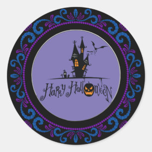 Adesivo Casa Azul de Feliz Halloween