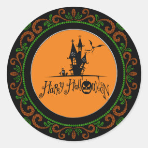 Adesivo Casa Branca de Halloween Feliz Dia das Bruxas