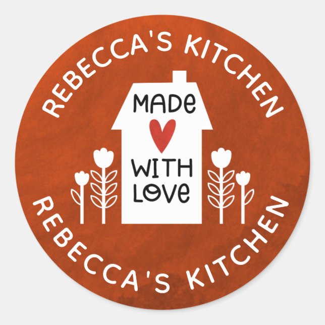 Adesivo Casa Branca Personalizada Com Amor (Frente)