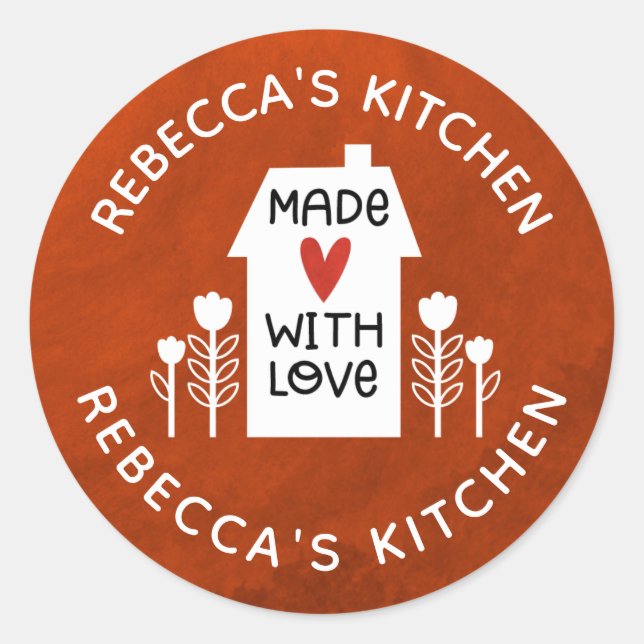 Adesivo Casa Branca Personalizada Com Amor (Frente)