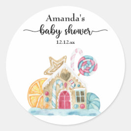 Adesivo Casa de biscoito de Natal baby shower