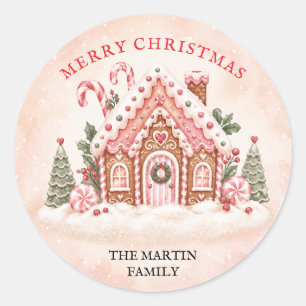 Adesivo Casa de Biscoito Personalizada de Natal em Família