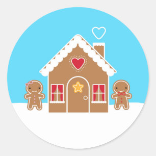 Adesivo Casa de Biscoitos de Natal de Kawaii
