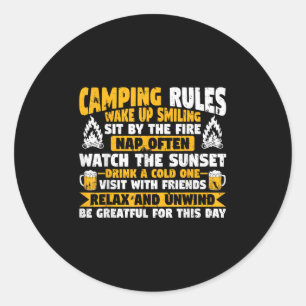 Adesivo Casa de Camping Divertida Regras de Acampamento 