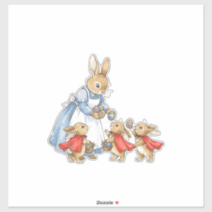 Adesivo Casa de Coelho de Páscoa Vintage Coelho Mulheres M