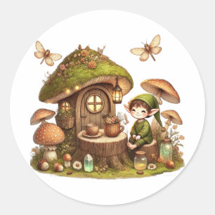 Adesivo “Casa de Cogumelo Aconchegante e Duende da Florest