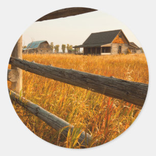 Adesivo Casa de Fazenda e Cerca de Trilho em Grand Teton