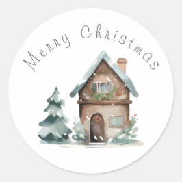 Adesivo Casa de Natal em Aquarela