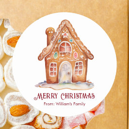 Adesivo Casa de Pão de Gengibre de Natal em Aquarela