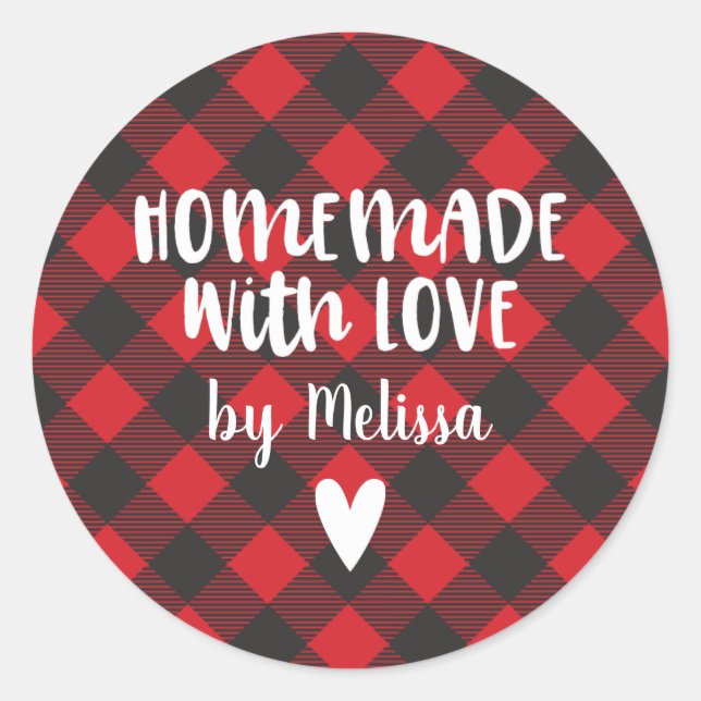 Adesivo Casa de Xadrez de Buffalo de Natal Com Amor (Frente)