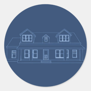 Adesivo Casa: Desenho Impressão azul: