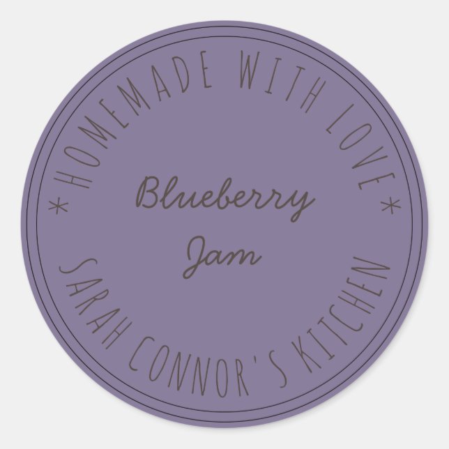 Adesivo Casa feita com amor Blueberry Jam Purple (Frente)