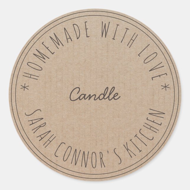 Adesivo Casa feita com amor Candle Kraft Paper (Frente)
