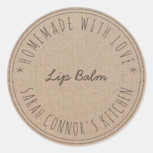 Adesivo Casa feita com amor Lip Balm Kraft Spa