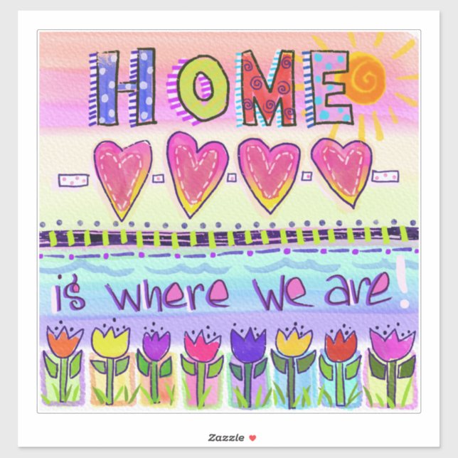 Adesivo Casa Onde Estamos | Tulipas Whimsical (Folha)