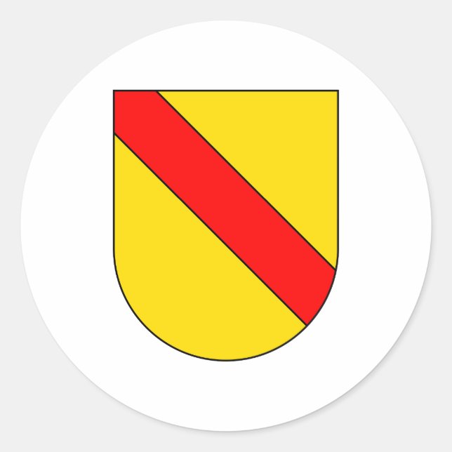 Adesivo Casaco Arms Baden Alemanha Símbolo Oficial Heraldr (Frente)