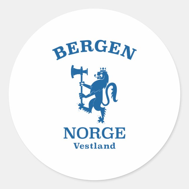 Adesivo CASACO de Armas BERGEN Noruega (Frente)