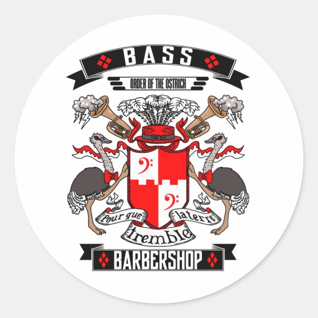 Adesivo Casaco de Armas da Barbershop Bass (Frente)
