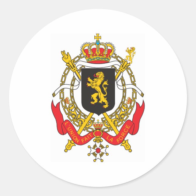Adesivo Casaco De Armas Da Bélgica (Frente)