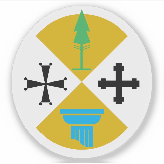 Adesivo Casaco de armas da Calábria, Itália (Frente)