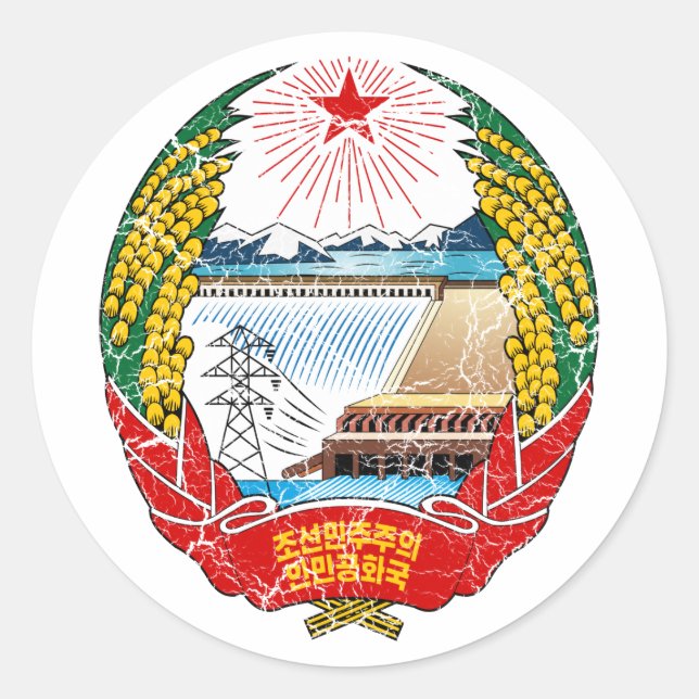 Adesivo Casaco De Armas Da Coreia Do Norte (Frente)