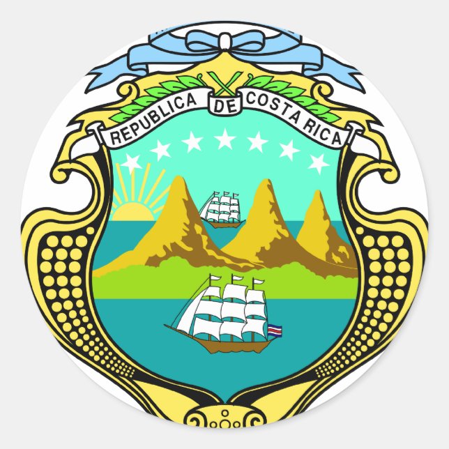 Adesivo Casaco de armas da Costa Rica CR (Frente)