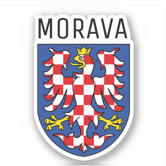 Adesivo Casaco de armas da Morávia - TCHECHIA (Frente)