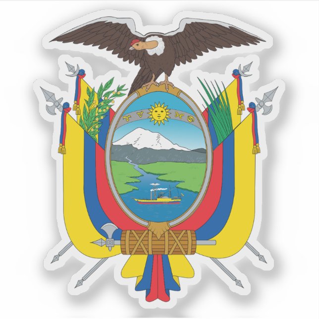 Adesivo Casaco de armas da República do Equador (Frente)