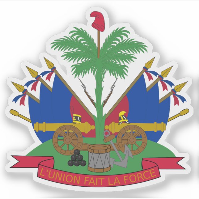 Adesivo Casaco de armas da República do Haiti (1859-1964) (Frente)