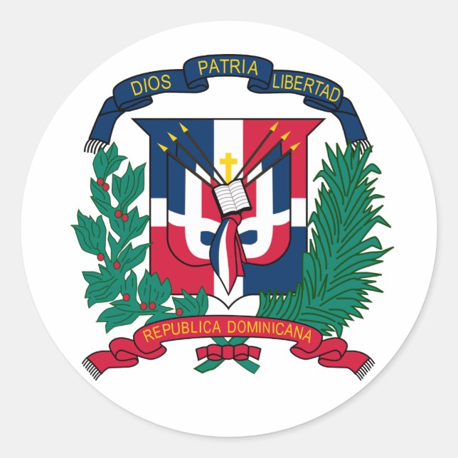 Adesivo Casaco de armas da República Dominicana (Frente)
