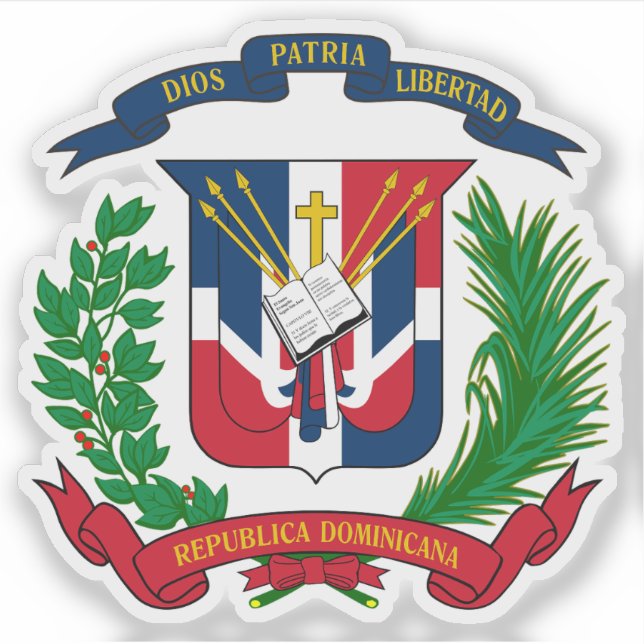 Adesivo Casaco de armas da República Dominicana (Frente)
