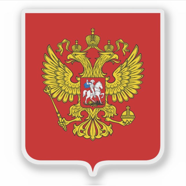 Adesivo Casaco de armas da Rússia (Federação Russa) (Frente)