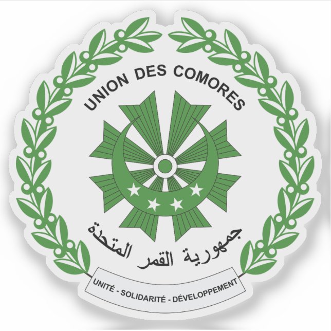 Adesivo Casaco de armas da União das Comores (Frente)
