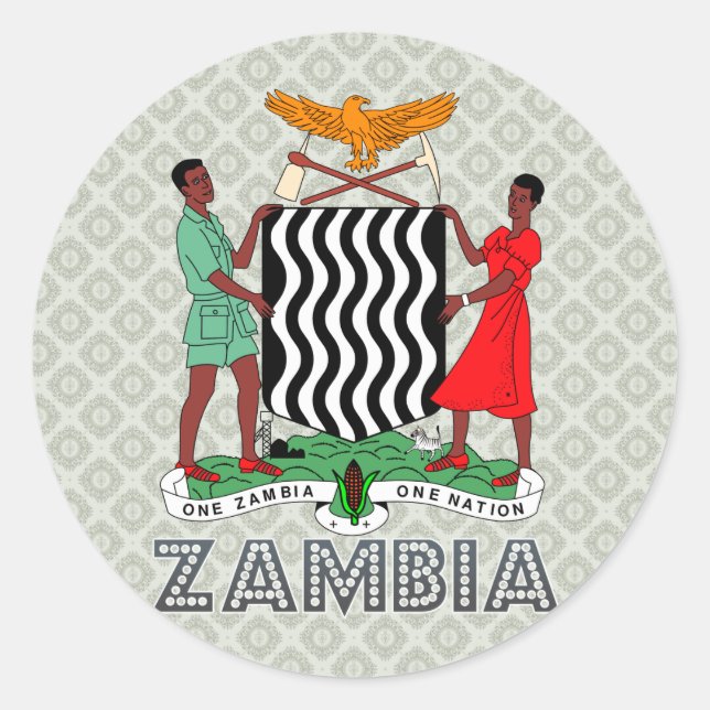 Adesivo Casaco de Armas da Zâmbia (Frente)