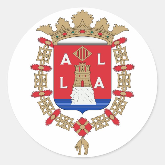 Adesivo Casaco de armas de Alicante, Espanha (Frente)
