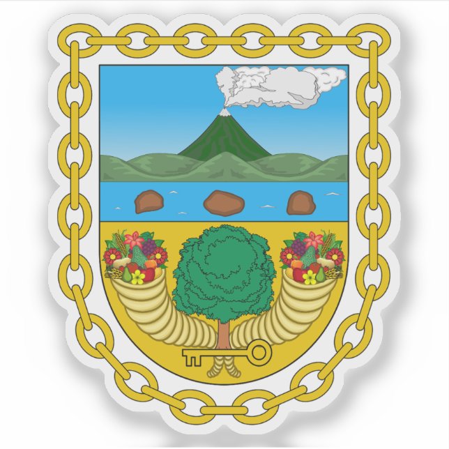 Adesivo Casaco de armas de Ambato, Equador (Frente)