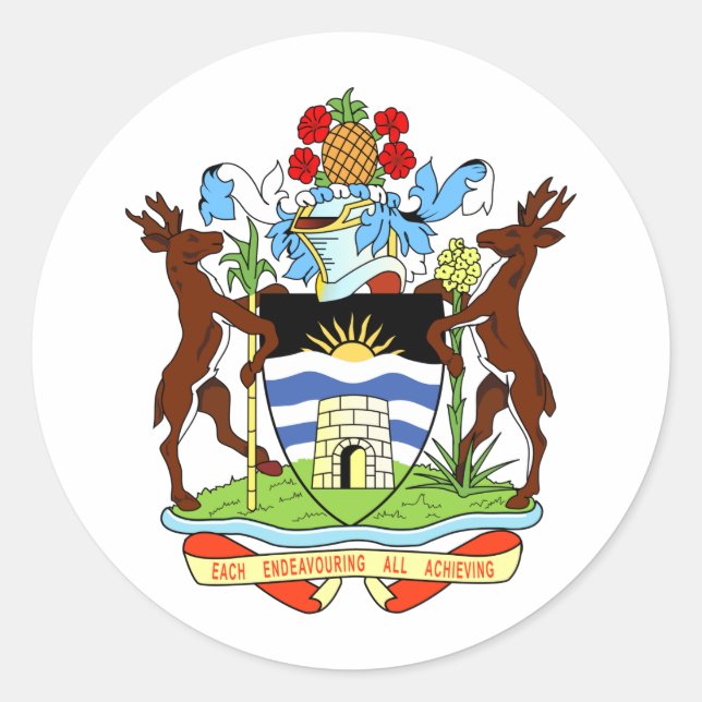 Adesivo Casaco de Armas de Antígua e Barbuda (Frente)