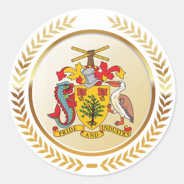 Adesivo Casaco de Armas de Barbados (Frente)