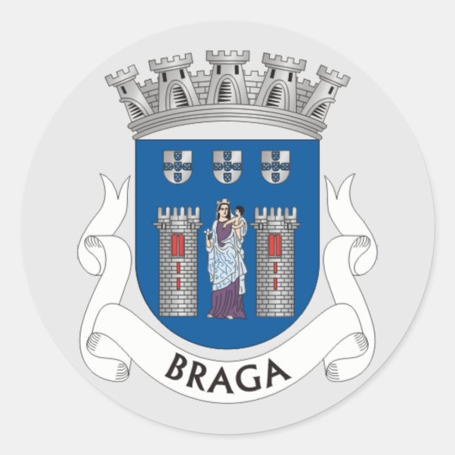 Adesivo Casaco de Armas de Braga, Portugal (Frente)