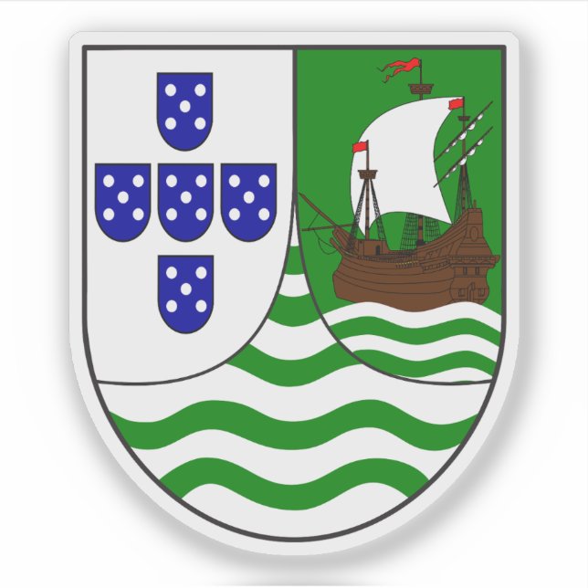Adesivo Casaco de armas de Cabo Verde (1935-1975) (Frente)
