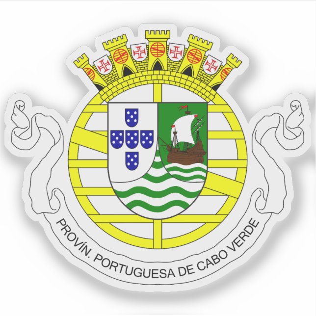 Adesivo Casaco de armas de Cabo Verde português (1951-1975 (Frente)