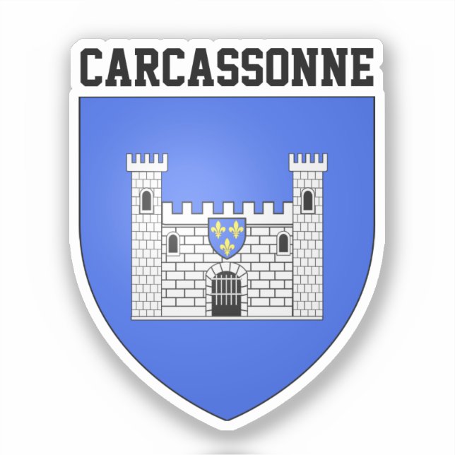Adesivo Casaco de Armas de Carcassonne - FRANÇA (Frente)