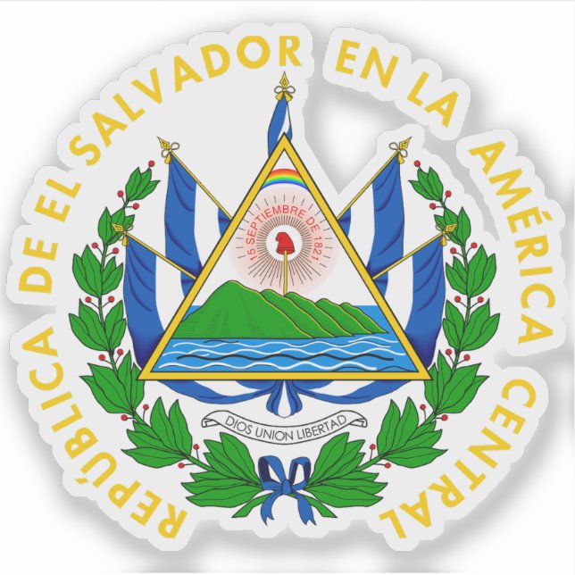 Adesivo Casaco de armas de El Salvador (Frente)
