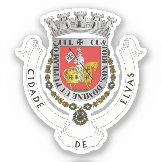 Adesivo Casaco de Armas de Elvas, Portugal (Frente)