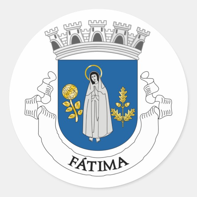 Adesivo Casaco de Armas de Fátima, Portugal (Frente)