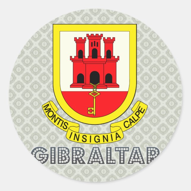 Adesivo Casaco de armas de Gibraltar (Frente)