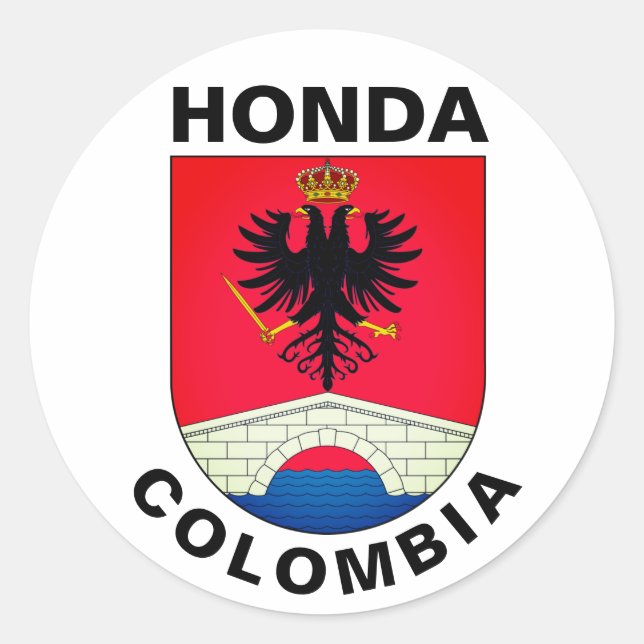 Adesivo Casaco de Armas de Honda (Tolima), Colômbia Classi (Frente)