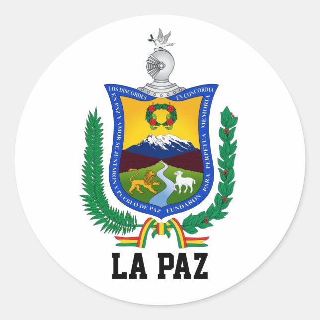 Adesivo Casaco de Armas de La Paz, Bolívia (Frente)