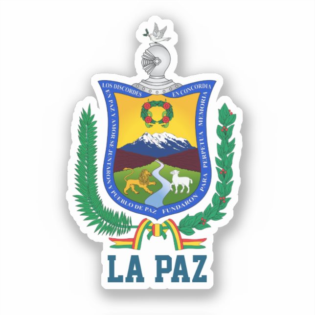 Adesivo Casaco de Armas de La Paz, Bolívia (Frente)