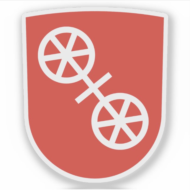 Adesivo Casaco de armas de Mainz, Alemanha (Frente)